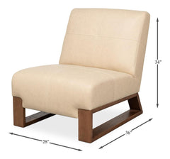 Wylam White Leather Chair - Ornate Home