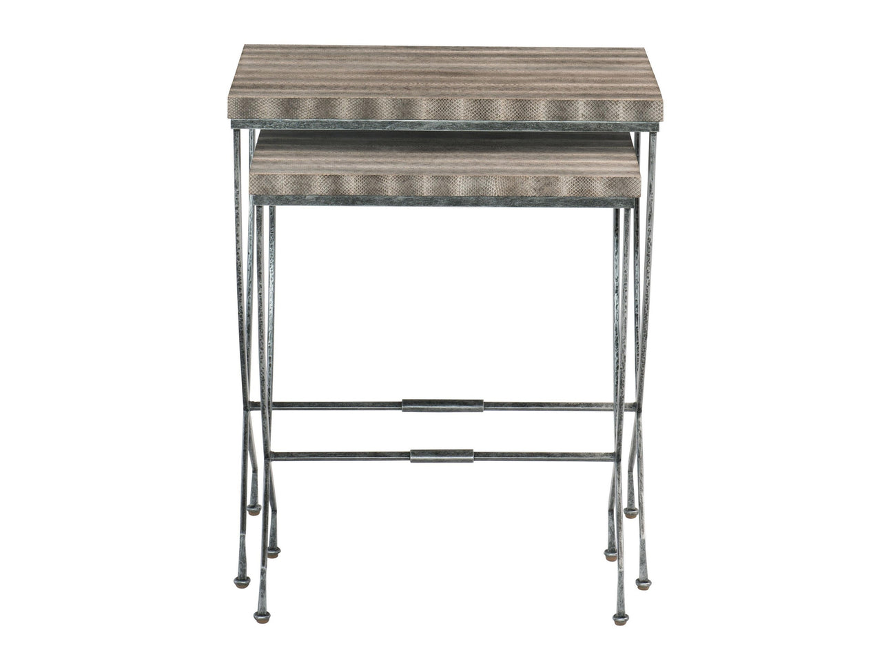 Wyman Snakeskin/Aged Pewter Nesting Table - Ornate Home