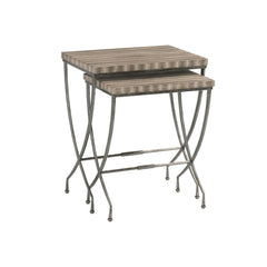 Wyman Snakeskin/Aged Pewter Nesting Table - Ornate Home
