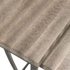 Wyman Snakeskin/Aged Pewter Nesting Table - Ornate Home