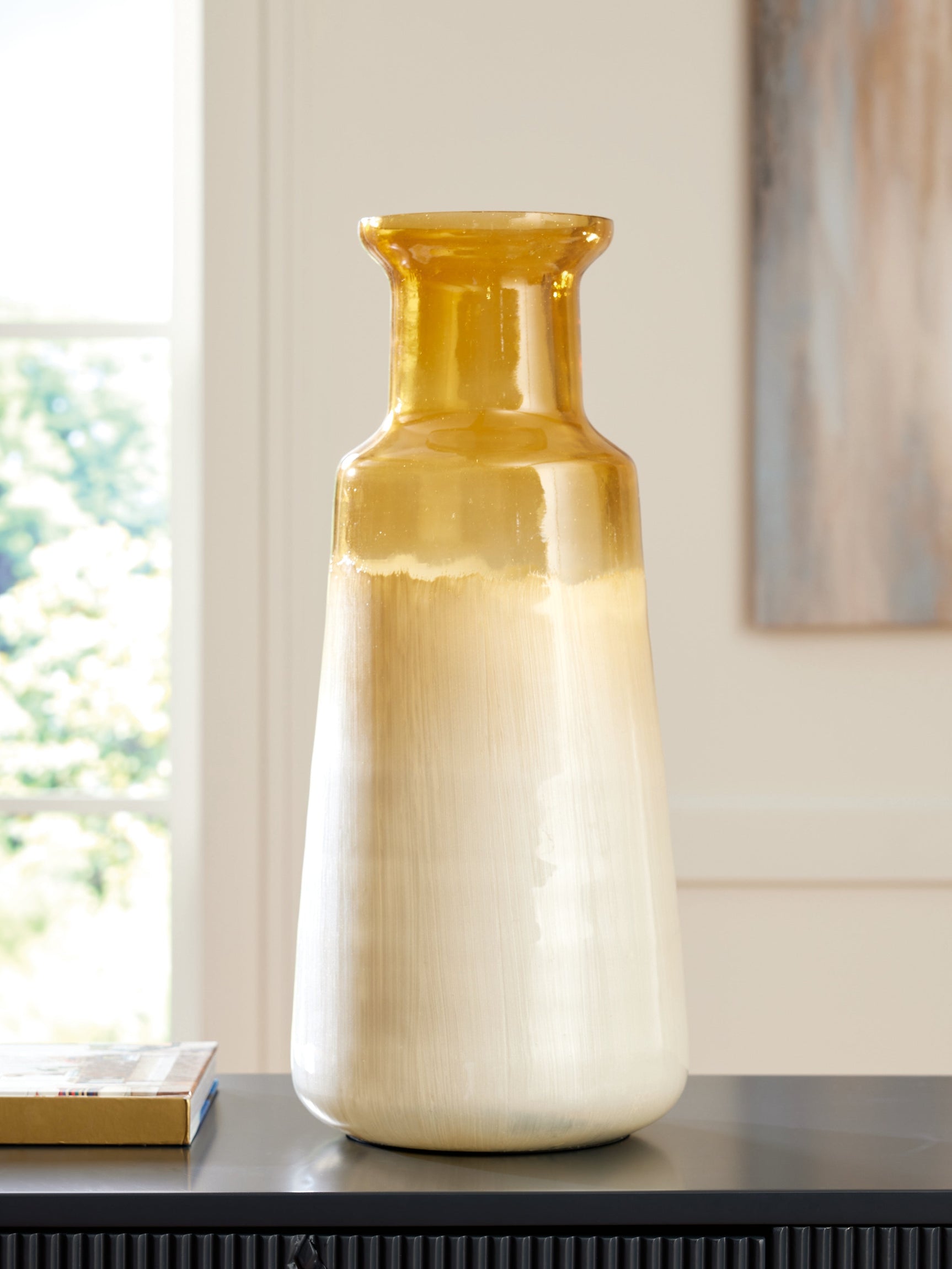Wynburg White/Amber Vase (Online Special Price) - Ornate Home