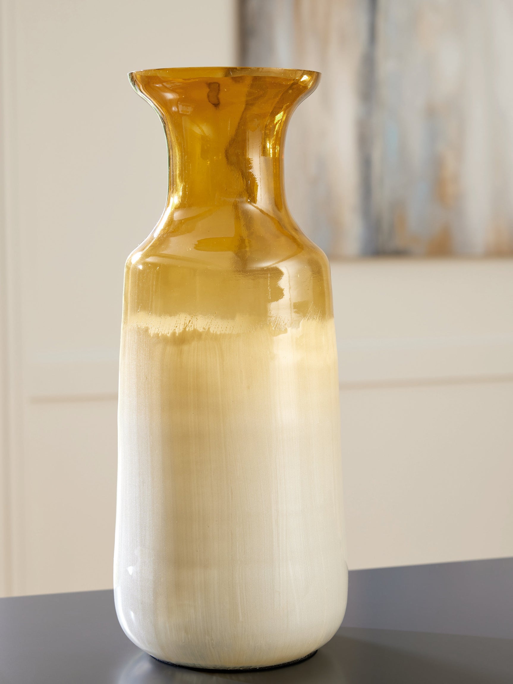 Wynburg White/Amber Vase (Online Special Price) - Ornate Home