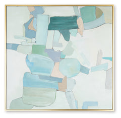 Wynburn White/Blue/Green Wall Art - Ornate Home