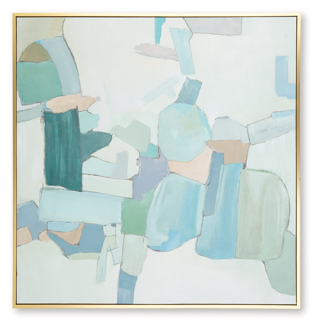 Wynburn White/Blue/Green Wall Art - Ornate Home