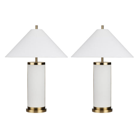 Wyndham White/Gold Table Lamp (Set of 2) - Ornate Home