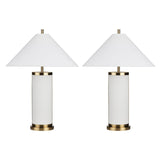 Wyndham White/Gold Table Lamp (Set of 2) - Ornate Home