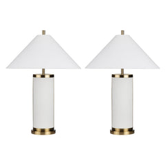 Wyndham White/Gold Table Lamp (Set of 2) - Ornate Home