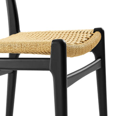 Wynn Black/Natural Rope and Wood Dining Side Chair - Ornate Home