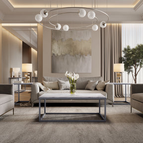 Wynn Grey/Gunmetal Marble Cocktail Table - Ornate Home