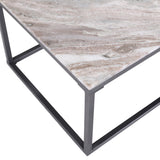 Wynn Grey/Gunmetal Marble Cocktail Table - Ornate Home
