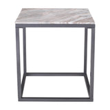 Wynn Grey/Gunmetal Marble End Table - Ornate Home