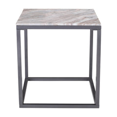 Wynn Grey/Gunmetal Marble End Table - Ornate Home