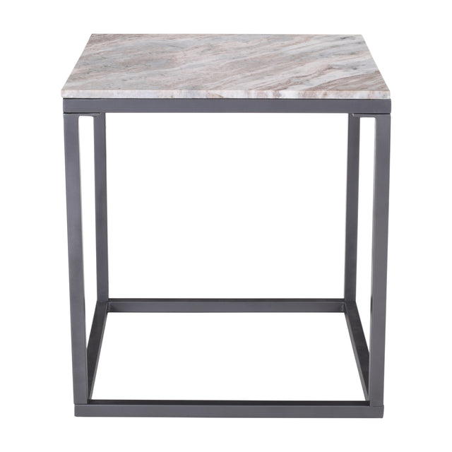 Wynn Grey/Gunmetal Marble End Table - Ornate Home