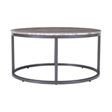 Wynn Grey/Gunmetal Marble Round Cocktail Table - Ornate Home