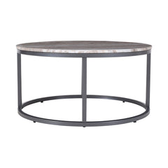 Wynn Grey/Gunmetal Marble Round Cocktail Table - Ornate Home