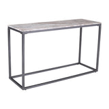 Wynn Grey/Gunmetal Marble Sofa Table - Ornate Home