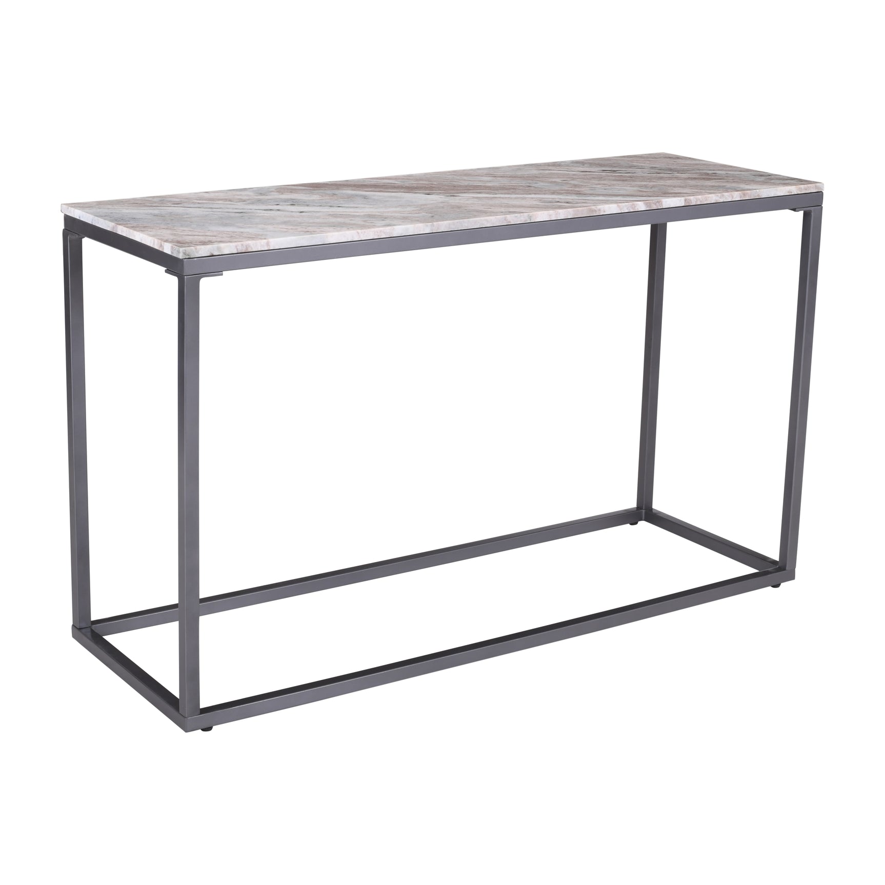 Wynn Grey/Gunmetal Marble Sofa Table - Ornate Home
