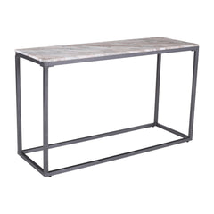 Wynn Grey/Gunmetal Marble Sofa Table - Ornate Home