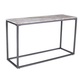 Wynn Grey/Gunmetal Marble Sofa Table - Ornate Home