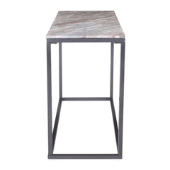 Wynn Grey/Gunmetal Marble Sofa Table - Ornate Home