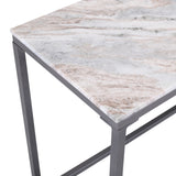 Wynn Grey/Gunmetal Marble Sofa Table - Ornate Home