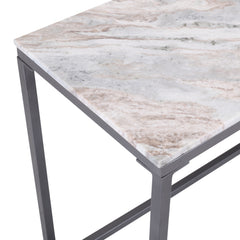 Wynn Grey/Gunmetal Marble Sofa Table - Ornate Home