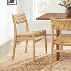 Wynn Natural Rope and Wood Dining Side Chair - Ornate Home