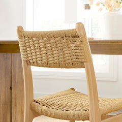 Wynn Natural Rope and Wood Dining Side Chair - Ornate Home
