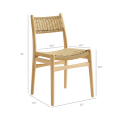 Wynn Natural Rope and Wood Dining Side Chair - Ornate Home