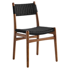 Wynn Walnut/Black Rope and Wood Dining Side Chair - Ornate Home