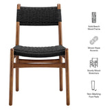 Wynn Walnut/Black Rope and Wood Dining Side Chair - Ornate Home