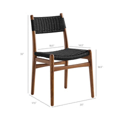 Wynn Walnut/Black Rope and Wood Dining Side Chair - Ornate Home