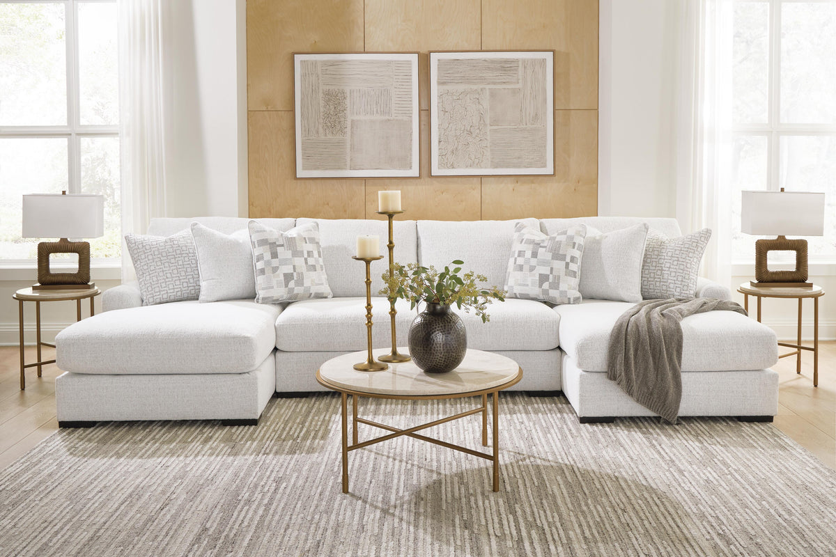 Wynncroft Manor Chalk 4-Piece Double Chaise Sectional - Ornate Home