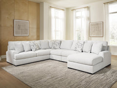 Wynncroft Manor Chalk 5-Piece Sectional with Right-Arm Facing Chaise - Ornate Home