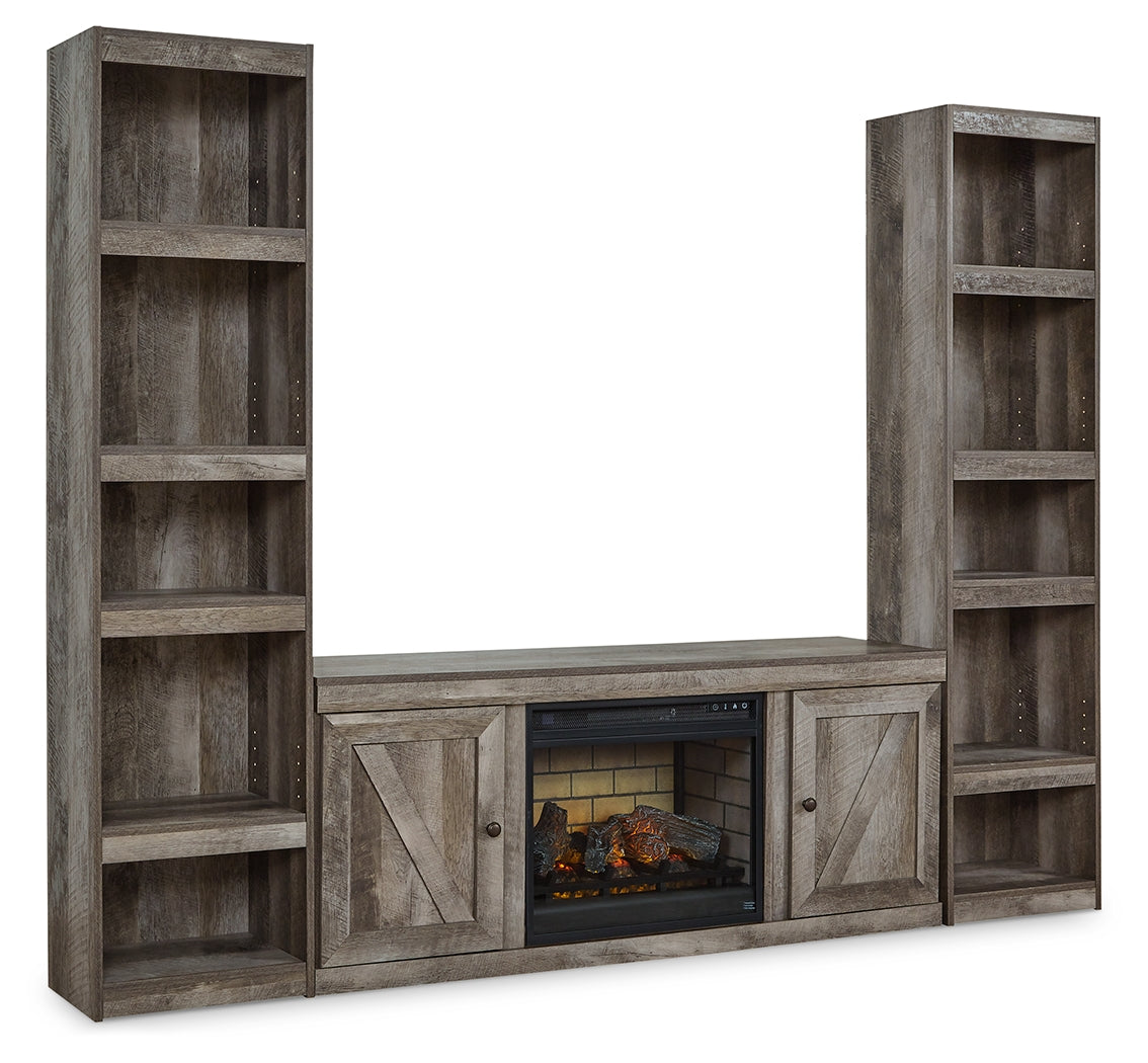 Wynnlow Gray 3-Piece Entertainment Center with Electric Fireplace - Ornate Home
