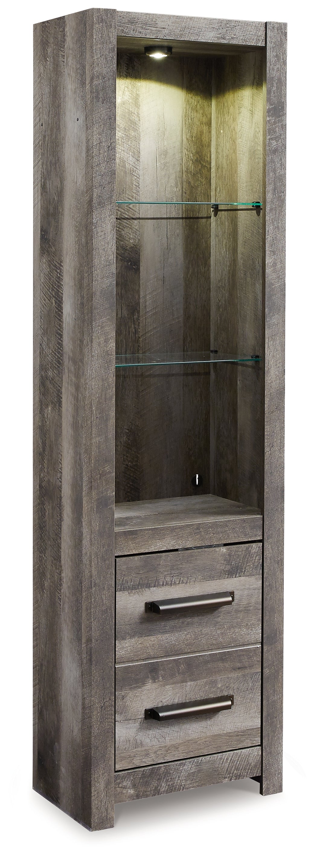 Wynnlow Gray 4-Piece Entertainment Center with Electric Fireplace (Faux glass crystals) - Ornate Home