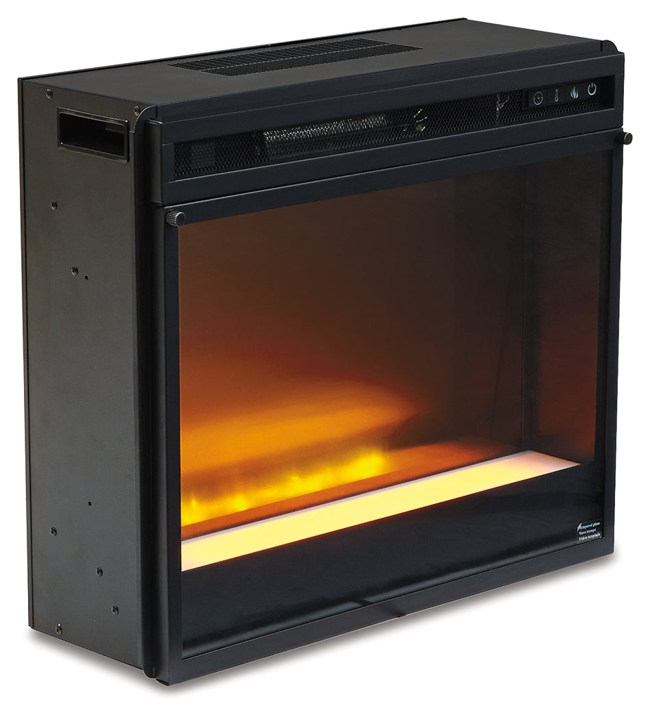 Wynnlow Gray 4-Piece Entertainment Center with Electric Fireplace (Faux glass crystals) - Ornate Home