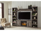 Wynnlow Gray 4-Piece Entertainment Center with Electric Fireplace (Online Special Price) (Open shelf) - Ornate Home