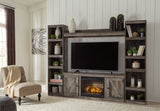 Wynnlow Gray 4-Piece Entertainment Center with Electric Fireplace (Online Special Price) (Open shelf) - Ornate Home