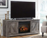 Wynnlow Gray 63" TV Stand w/ Electric Fireplace Insert (Online Special Price) - Ornate Home