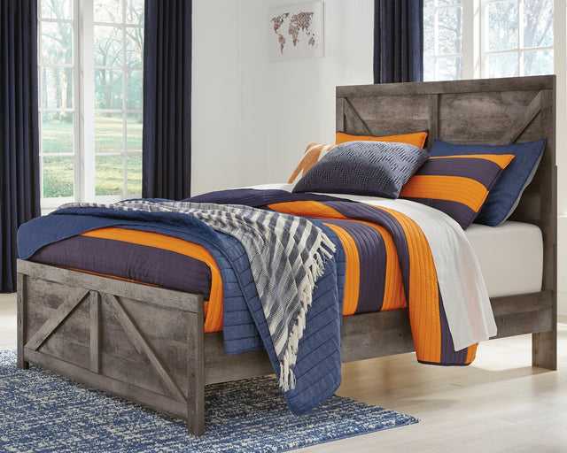 Wynnlow Gray Full Crossbuck Panel Bed - Ornate Home