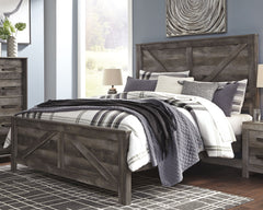 Wynnlow Gray King Crossbuck Panel Bed - Ornate Home