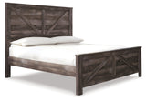 Wynnlow Gray King Crossbuck Panel Bed - Ornate Home