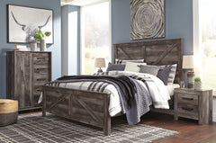 Wynnlow Gray King Crossbuck Panel Bed - Ornate Home