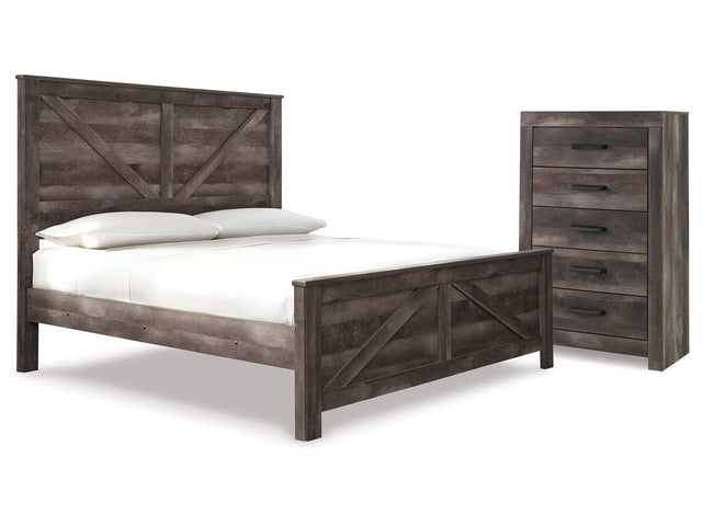 Wynnlow Gray King Crossbuck Panel Bedroom Set with Chest - Ornate Home