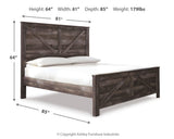 Wynnlow Gray King Crossbuck Panel Bedroom Set with Dresser, Mirror and Nightstand - Ornate Home