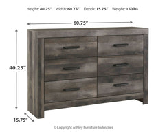 Wynnlow Gray King Panel Bedroom Set with Mirrored Dresser and Nightstand - Ornate Home