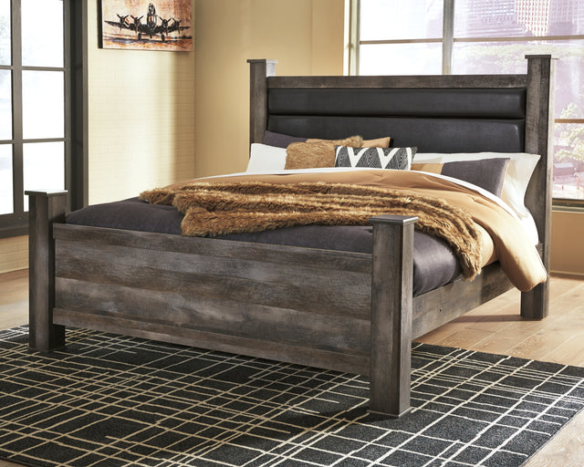 Wynnlow Gray King Poster Bed - Ornate Home
