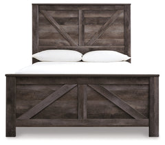 Wynnlow Gray Queen Crossbuck Panel Bed, Dresser and Mirror - Ornate Home