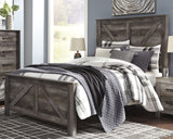 Wynnlow Gray Queen Crossbuck Panel Bed, Dresser and Mirror - Ornate Home